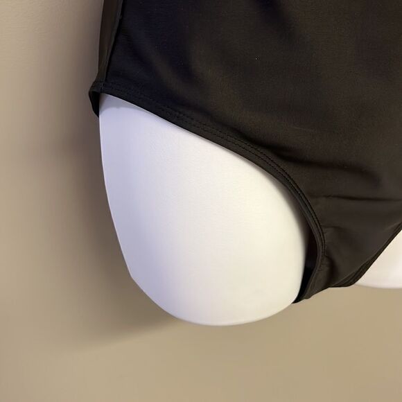 SHEIN Black One Piece Plunging Neckline with Tie and Razorback Swimsuit- Large - Picture 6 of 15